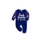 Family Christmas 2026 Pajamas Set - Blue Top / Santa Print Pants