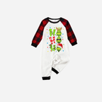 Red and Black Plaid Christmas Pajamas Set With "ho ho ho" and Christmas Grinch Print