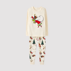 Grinch Family Christmas Pajamas | Cream Matching Holiday Sleepwear Set