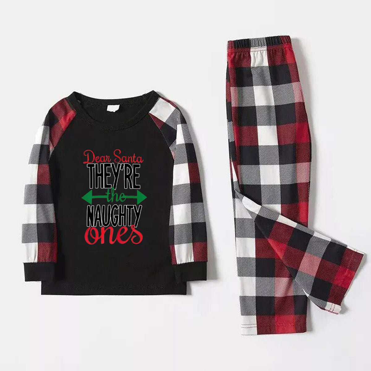 'Dear Santa They Are The Naughty One' Letter Print Family Matching Pajamas Set
