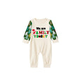 We Are Family 2026 Printed Beige Top And Green Pants Family Matching Christmas Pajamas Sets