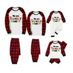 We Are Family 2026 Printed Red Black Contrast Sleeve Top And Plaid Pants Family Matching Christmas Pajamas Sets