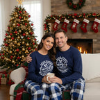 Christmas Couple Blue Plaid Pajamas With Make Memories Together 2026 Print