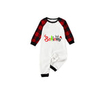 Christmas 2026 "Believe" Letter White Long Sleeve Top and Red & Black Plaid Pants Family Matching Pajamas
