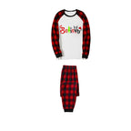 Christmas 2026 "Believe" Letter White Long Sleeve Top and Red & Black Plaid Pants Family Matching Pajamas