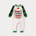 Family Christmas 2026 and Christmas Pattern Print Long Sleeve Top With Green & Black Plaid Matching Pajamas