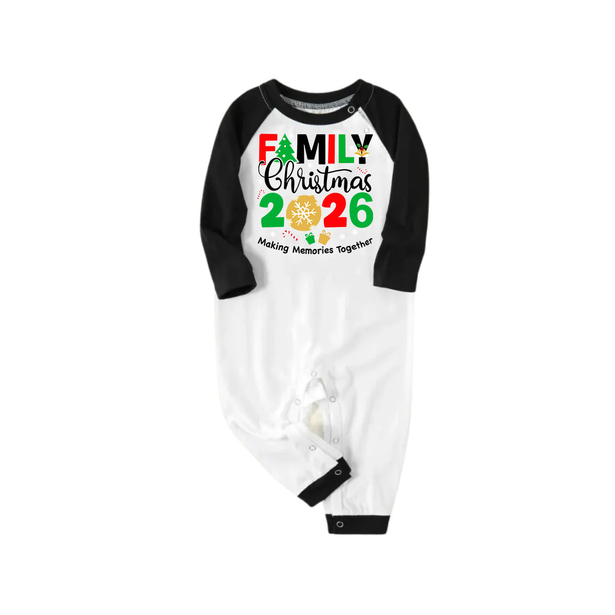 "Family Christmas 2026 Making Memories Together" Printed Green and Black Plaid Christmas Family Pajamas