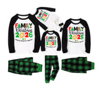 "Family Christmas 2026 Making Memories Together" Printed Green and Black Plaid Christmas Family Pajamas