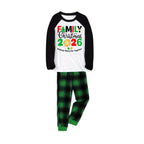 "Family Christmas 2026 Making Memories Together" Printed Green and Black Plaid Christmas Family Pajamas