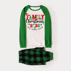 Family Christmas 2026 Family Memories Together Print Long Sleeve Top With Green & Black Plaid Christmas Family Matching Pajamas