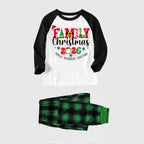 "Family Christmas 2026 Making Memories Together" Cute Christmas Elements Printed Green and Black Plaid Christmas Family Pajamas