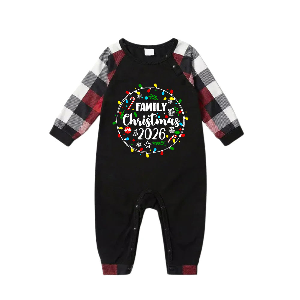 "Family Christmas 2026" Pattern Ⅱ- Red&Black&White Plaid  Matching Pajamas