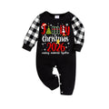 Cute "Family Christmas 2026" Text Print Black and White Plaid Family Matching Pajamas