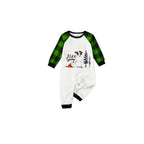 "Let it Snow" Pajamas Set - White Top Green Sleeves Green Plaid Pants Christmas Snowman Graphic