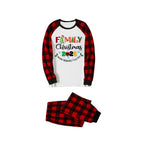 Christmas Gnomes Hanging with my Gnomies Family Pajamas Set - White Top, Red Plaid Pants, Red Plaid Sleeves, Gnome Print