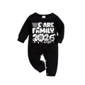 We Are Family 2026 Christmas Pajamas Set - Black Top Green and Black Plaid Pants White Text Graphic