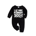 We Are Family 2026 Christmas Pajamas Set - Black Top Red and Green Plaid Pants White Text Graphic