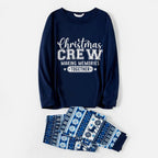 Joyful Blue Christmas Pajamas Set With Cheerful Slogans