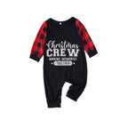 Red and Black Plaid Christmas Pajamas Set With Christmas Text Print