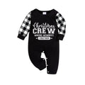 Black and White Plaid Christmas Pajamas Set With "Christmas Crew Making Memories Together" Black & White Text Print
