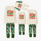 2026 Family Matching Christmas Pajamas-Cream Tops & Christmas Tree Pants