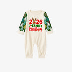 2026 Family Matching Christmas Pajamas-Cream Tops & Christmas Tree Pants