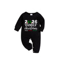 "2026 Family Christmas" Letter And Heart Pattern Black Long Sleeve Top