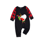Red and Black Plaid Christmas Pajamas Set With Funny Grinch Designs