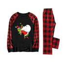 Red and Black Plaid Christmas Pajamas Set With Funny Grinch Designs