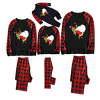 Red and Black Plaid Christmas Pajamas Set With Funny Grinch Designs