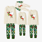 Family Christmas Pajamas Set With Funny Grinch Print