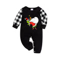 Black and White Plaid Christmas Pajamas Set With Funny Grinch Print