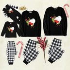 Black and White Plaid Christmas Pajamas Set With Funny Grinch Print