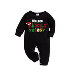 "We Are Family 2026" Coloful Text Pattern Black Long Sleeve Top