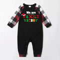 Christmas We are Family 2026 Letter Print Red & Black & Grey & White Plaid Family Matching Pajamas With Dog