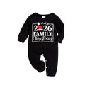 "Family Christmas 2026" Text Printed Black and Green Plaid Family Christmas Matching Pajamas