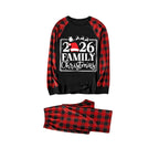 "2026 Family Christmas" Text and Santa Hat Print Black & Red Plaid Family Matching Pajamas