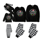 "MAKING MEMORIES TOGETHER FAMILY CHRISTMAS 2026" Text Pattern - Black Long Sleeve Top with Black And White Plaid Pants Family Matching Pajamas