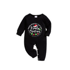 "Making Memories Together Family Christmas 2026" Circle Colorful Text Pattern Black Long Sleeve Top