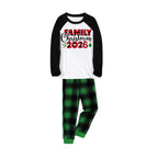 "Family Christmas 2026" Printed Green and Black Plaid Christmas Family Pajamas