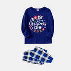 Couple Matching Pajamas With "2026 Christmas Crew" Text and Christmas Pattern Printed