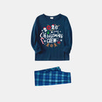 2026 Christmas Crew Making Memories Together Text Print Blue Long Sleeve Top With Blue Plaid Family Matching Pajamas