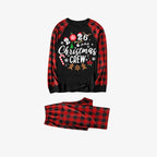 "2026 Christmas Crew" Text Print Black & Red Plaid Christmas Matching Pajamas