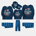 2026 Christmas Crew Making Memories Together Text Print Blue Long Sleeve Top With Blue Plaid Family Matching Pajamas