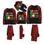 Cute "Family Christmas 2026" Text Print Black & Red Plaid Family Matching Pajamas