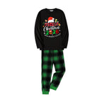 "Making Memories Together Christmas 2026" Print Black and Green Plaid Pants Couple Matching Pajamas