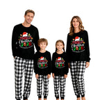 Family Christmas 2026 Making Memories Together Text Print Black Long Sleeve Top with Black And White Plaid Pants Family Matching Pajamas