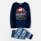 Family Christmas 2026 Making Memories Together Text Print Blue Family Matching Pajamas