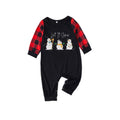 Red and Black Plaid Christmas Pajamas Set With Snowman and Slogan Designs