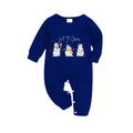 Christmas Family Matching Pajamas-Navy & White Plaid Pjs Set with "Let It Snow" and Snowman Pattern Print